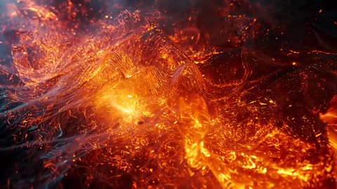 Dynamic Molten Surface with Glowing Embers in Futuristic Realm