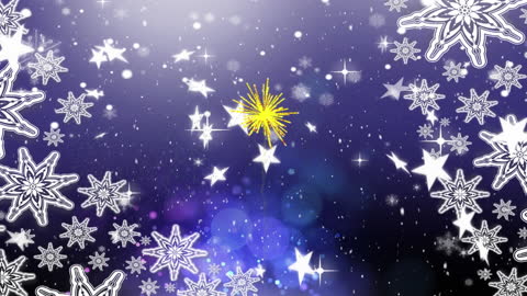 Festive Snowflakes and Sparkles on Deep Purple Background