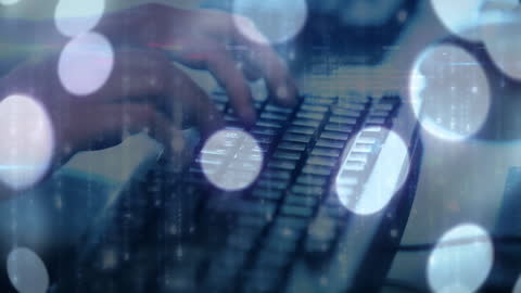 Futuristic Technology Interface with Keyboard and Digital Connections