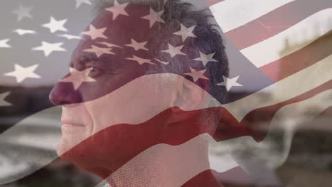 American Patriotic Symbolism with Overlapping US Flag