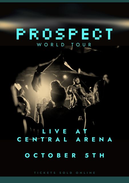 Prospect World Tour Concert Poster with Audience and Band on Stage - Download Free Stock Templates Pikwizard.com