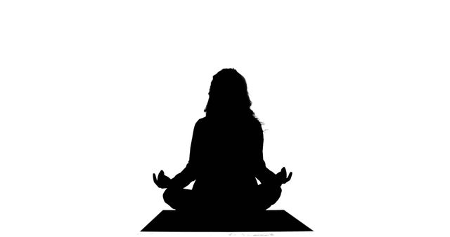 Silhouette of Woman Meditating in Lotus Position - Download Free Stock Images Pikwizard.com
