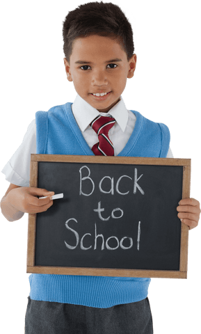 Transparent Schoolboy Holding Chalkboard with Back to School Text - Download Free Stock Videos Pikwizard.com