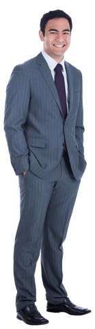 Confident Asian Businessman Smiling on Transparent Background
