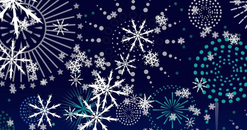 Festive Snowflakes and New Year Fireworks Celebration - Download Free Stock Images Pikwizard.com