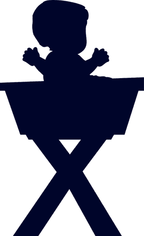 Silhouette infant highchair design on transparent background