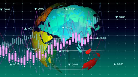 Global Data Visualization with Spinning Digital Globe and Charts