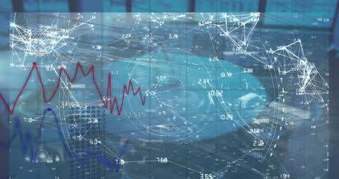 Futuristic Digital World With Network Connections and Data Visualization