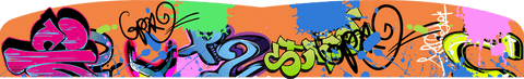 Vibrant urban graffiti with drips on transparent background