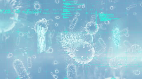 Futuristic Virus Animation with Digital Data