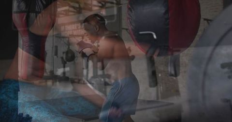 Focused Training at Boxing Gym with Intense Workouts