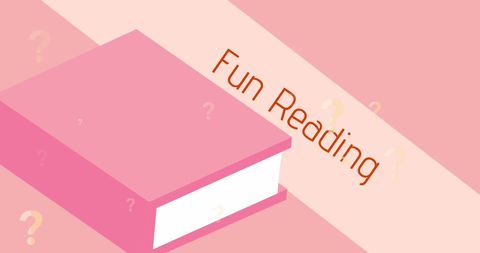 Fun Reading Book on Pink Surface with Question Marks - Download Free Stock Images Pikwizard.com