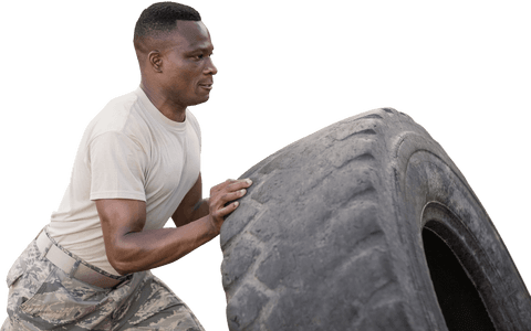 military soldier in uniform flipping large tire transparent background - Download Free Stock Videos Pikwizard.com