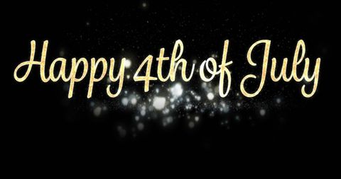 Golden Happy 4th of July Greeting on Starry Background