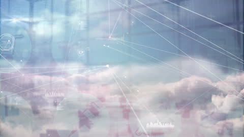 Futuristic Digital Interface Display in Modern Office Environment