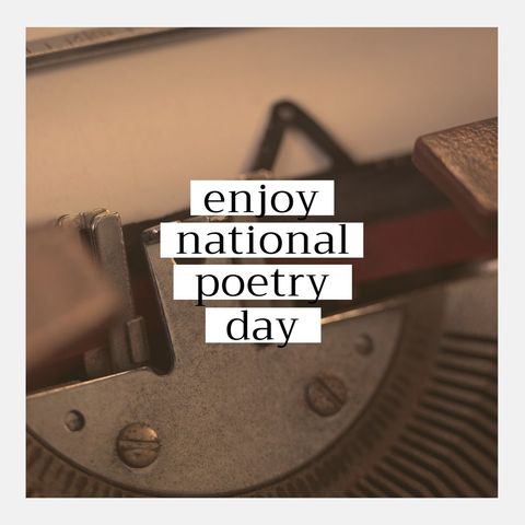 celebrate national poetry day with vintage typewriter theme - Download Free Stock Templates Pikwizard.com