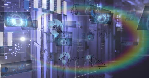 Futuristic Technology with Data and Mathematics Subtly Overlay