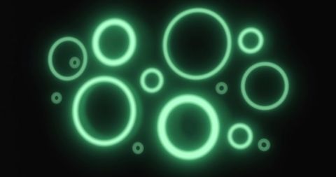 Pulsating Green Neon Rings on Black Background - Download Free Stock Images Pikwizard.com