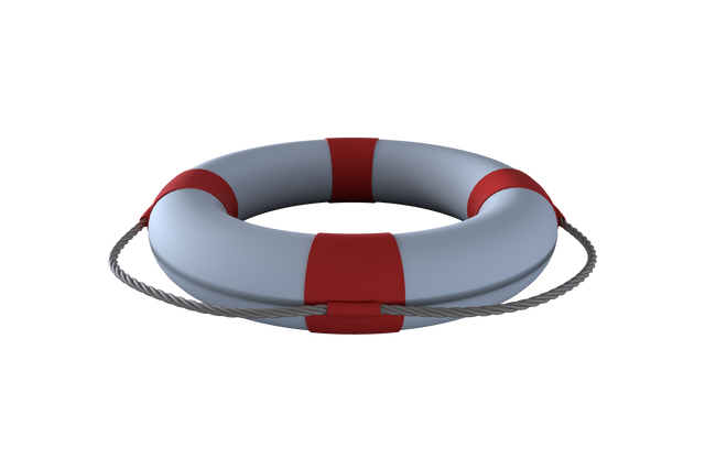 Transparent Graphic Image of Lifebuoy with Rope Adorned with Red Stripes  - Download Free Stock Videos Pikwizard.com