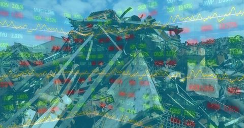 Financial Data Analytics Overlaid on a Landfill Site