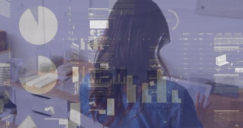 Businesswoman Analyzing Digital Data with Augmented Interface - Download Free Stock Images Pikwizard.com
