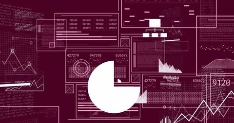 Abstract Digital Display with Data Visualization Elements