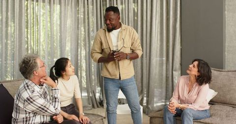 Group therapy session promoting communication and mental health