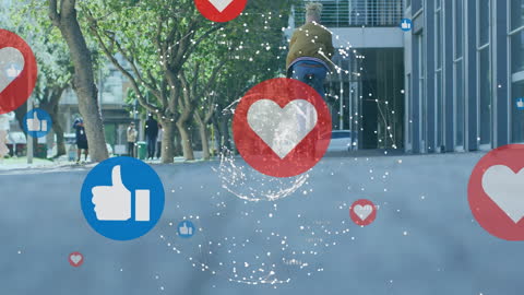 Social Media Icons Surrounding Globe in Dynamic Animation