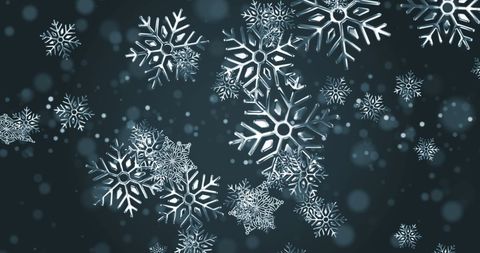 Falling Snowflakes with Dark Background and Soft Lights