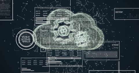 Digital Cloud Computing with Data and Cogwheels Visual - Download Free Stock Images Pikwizard.com