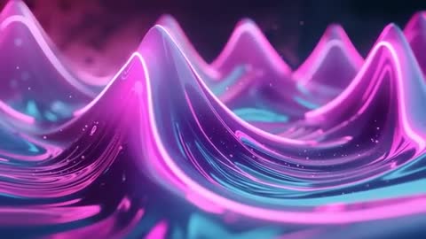 Futuristic Neon Fluid Waves with Dynamic Movement