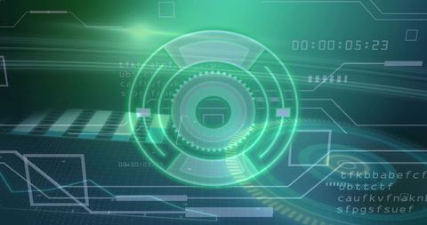 Futuristic green holographic ar user interface