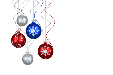 Transparent Festive Christmas Baubles Hanging Delicately