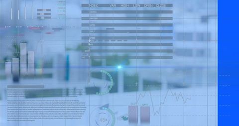 Abstract Financial Analytics Dashboard with Virtual Data Display - Download Free Stock Images Pikwizard.com