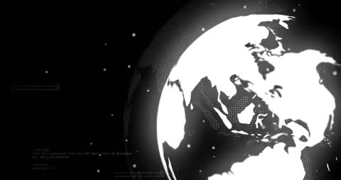 Futuristic Digital Globe Rotating in Abstract Space