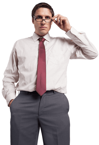 transparent confident businessman adjusting glasses - Download Free Stock Videos Pikwizard.com