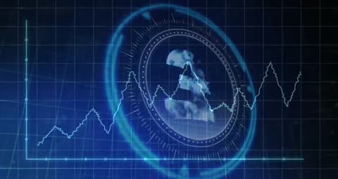 Futuristic Digital Interface with Glowing Waveform Features