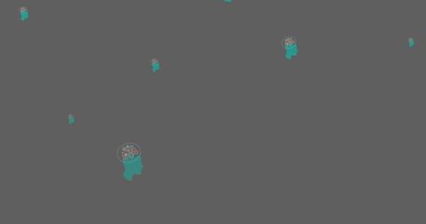 Abstract Green Heads with Gear Brains on Grey Backdrop - Download Free Stock Images Pikwizard.com