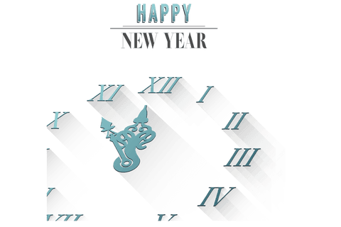 happy new year clock with roman numerals on transparent background - Download Free Stock Videos Pikwizard.com
