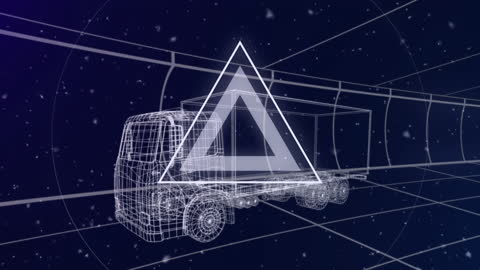 Futuristic Data Visualization with 3D Lorry and Geometric Elements