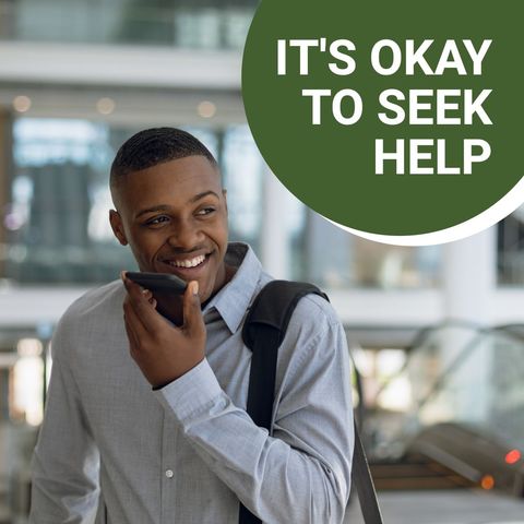 Smiling Man Seeking Help Over Phone Call and Support - Download Free Stock Templates Pikwizard.com