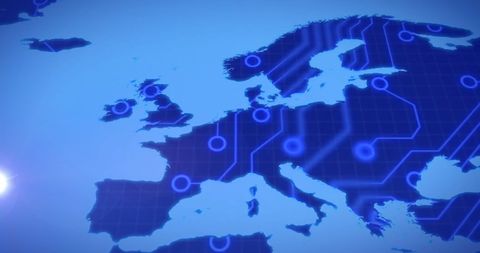 Digital Network Concepts Over Europe Map Illustrating Connectivity - Download Free Stock Images Pikwizard.com