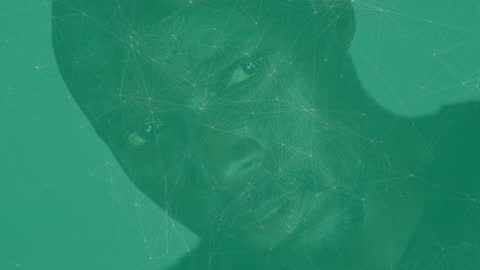 Digital Connection Overlay on African American Man