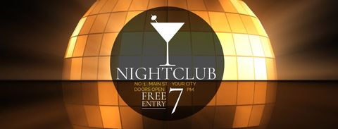 Glowing disco ball with cocktail highlight nightclub promotion