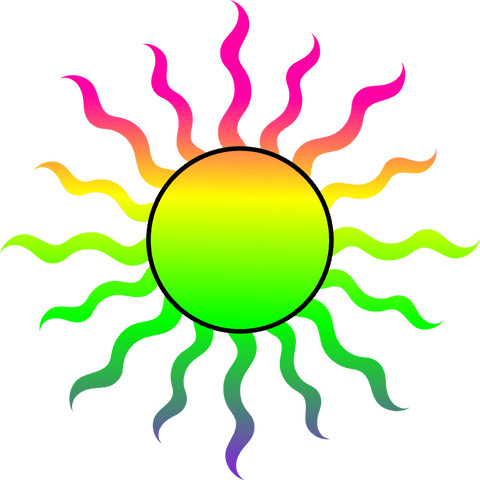 colorful gradient sun icon with wavy rays on transparent background - Download Free Stock Videos Pikwizard.com