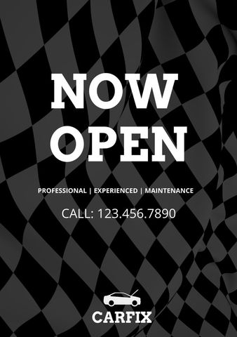checkered flag background with now open announcement - Download Free Stock Templates Pikwizard.com