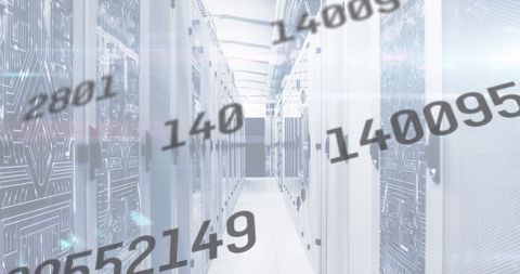 Digital Numbers Floating in High-Tech Server Room - Download Free Stock Images Pikwizard.com
