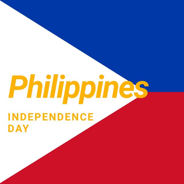 Digital composite image of philippines independence day text against flag. copy space, patriotism and identity concept.