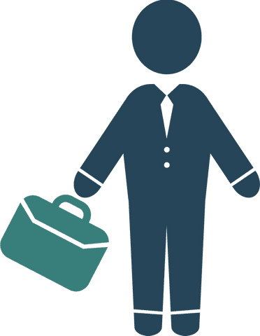 Transparent Businessman Icon with Briefcase