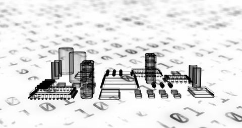 futuristic 3d circuitry concept with binary code background - Download Free Stock Images Pikwizard.com